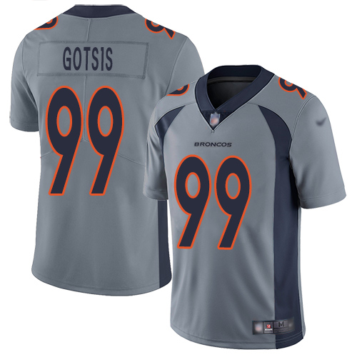 Men Denver Broncos #99 Adam Gotsis Limited Silver Inverted Legend Football NFL Jersey->denver broncos->NFL Jersey